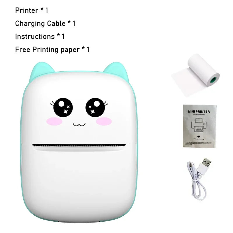 Mini Impresora Portátil Bluetooth - Sin Tinta (Cute Cat)