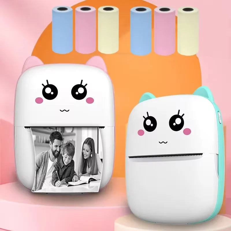 Mini Impresora Portátil Bluetooth - Sin Tinta (Cute Cat)