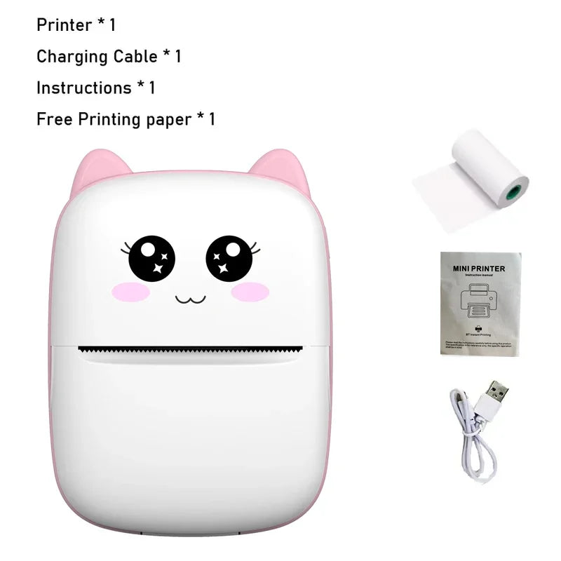 Mini Impresora Portátil Bluetooth - Sin Tinta (Cute Cat)