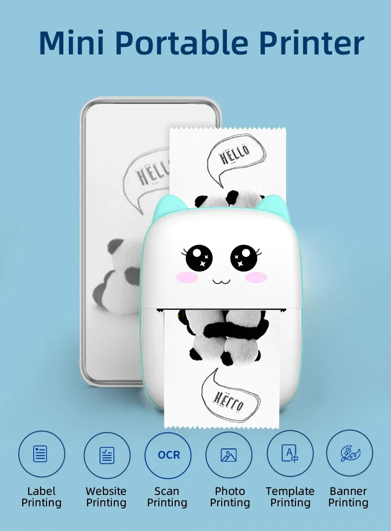 Mini Impresora Portátil Bluetooth - Sin Tinta (Cute Cat)
