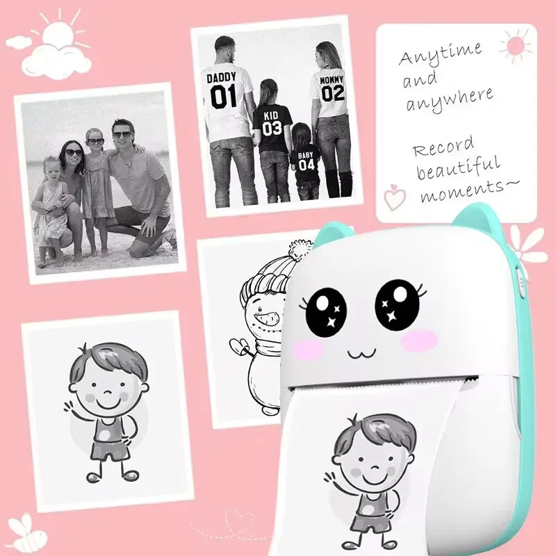 Mini Impresora Portátil Bluetooth - Sin Tinta (Cute Cat)